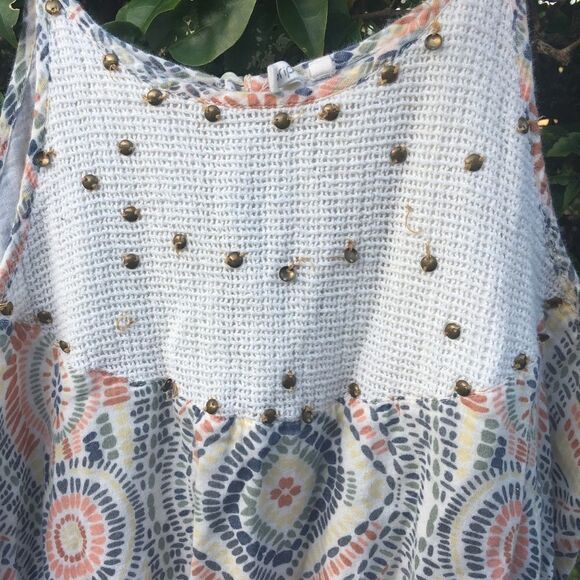 ripcurl Boho Cotton Graphic Aztec Sundress Size Small - Picture 2 of 7